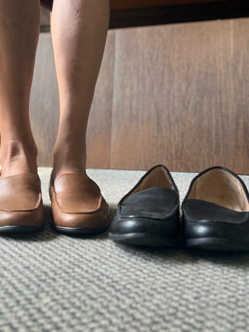 Life Stride Two-Tone Leather Loafers - Brown & Black 2 pairs available